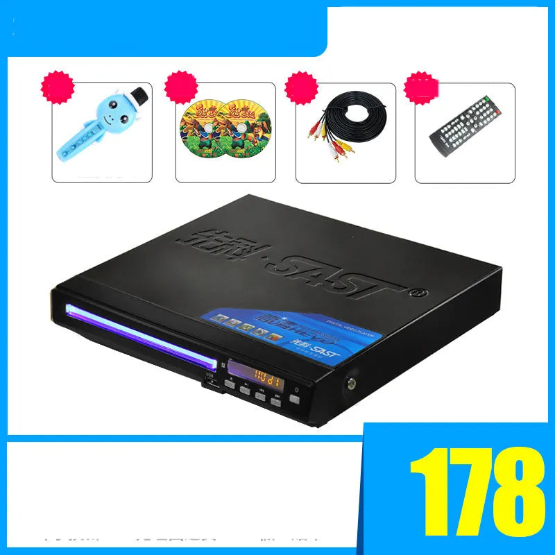 SAST Xianke SA208 portable DVD player with front disc tray and control buttons