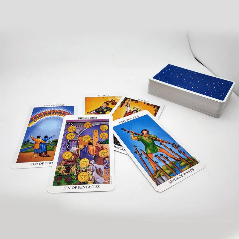 English Version Fate Divination Tarot Card set 78 cards in colour box compact size
