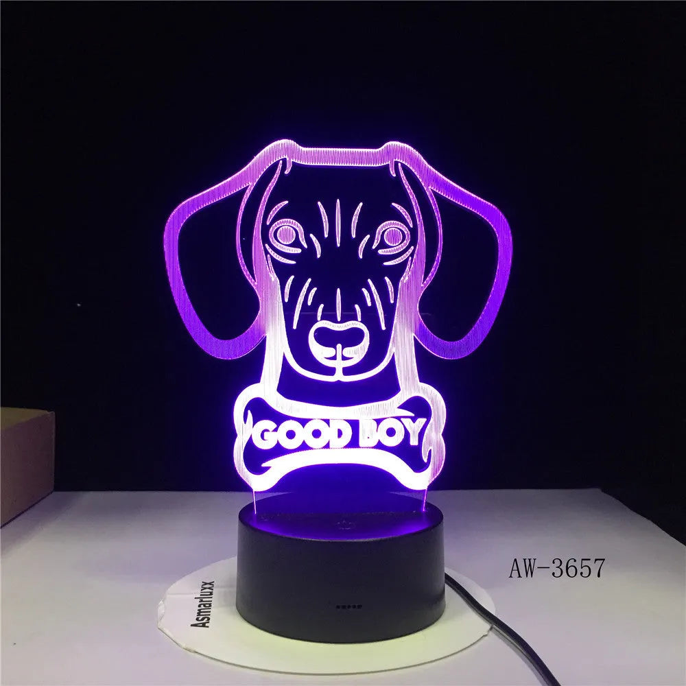 Remote control LED table lamp with colourful gradient acrylic shade on a black ABS base.