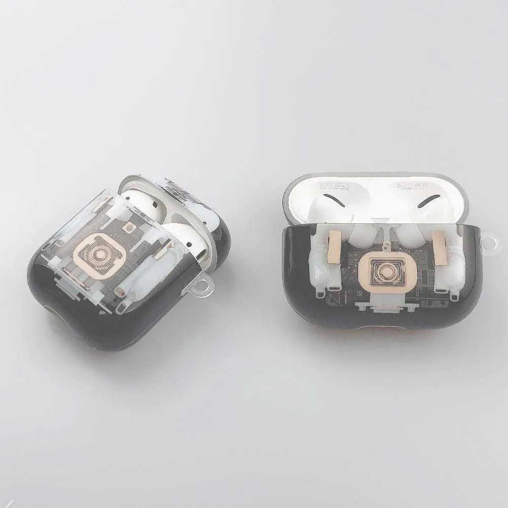Steampunk mechanical TPU protective cover for Apple AirPods 1st and 2nd generation wireless earphones