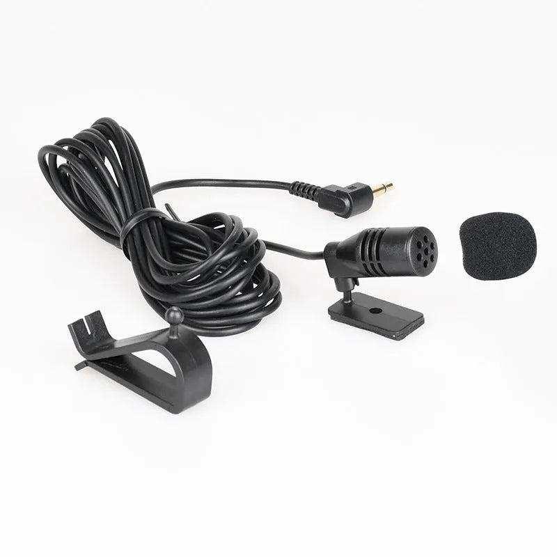 Black Bluetooth car lavalier microphone for hands-free calls and professional recording