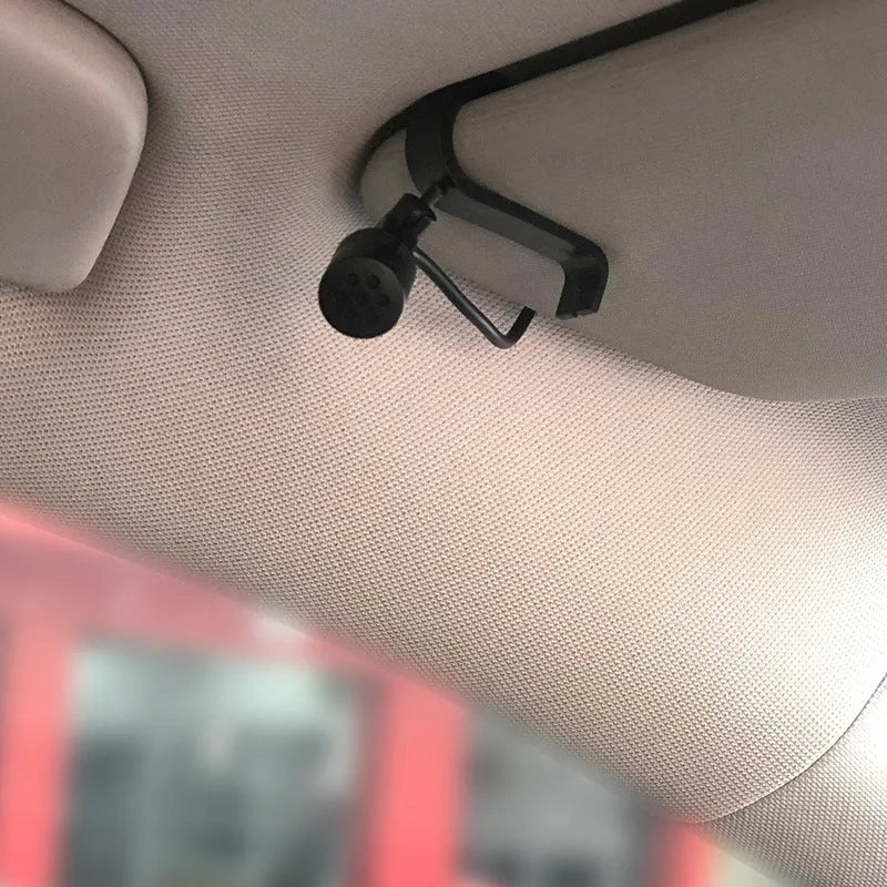 Black Bluetooth car lavalier microphone for hands-free calls and professional recording