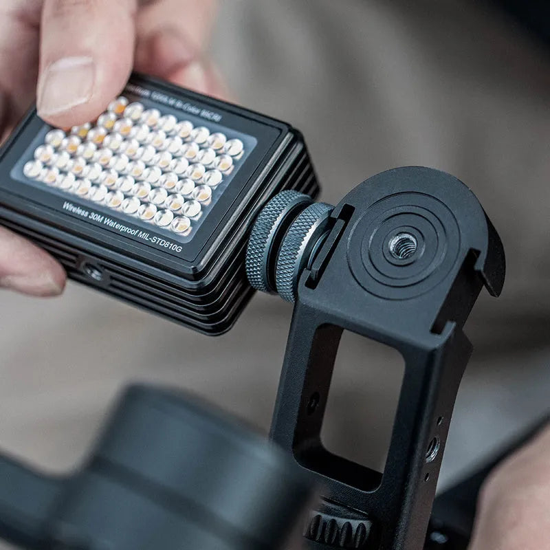 PGYTECH aluminium alloy camera gimbal pot holder with quick release and mounting points.