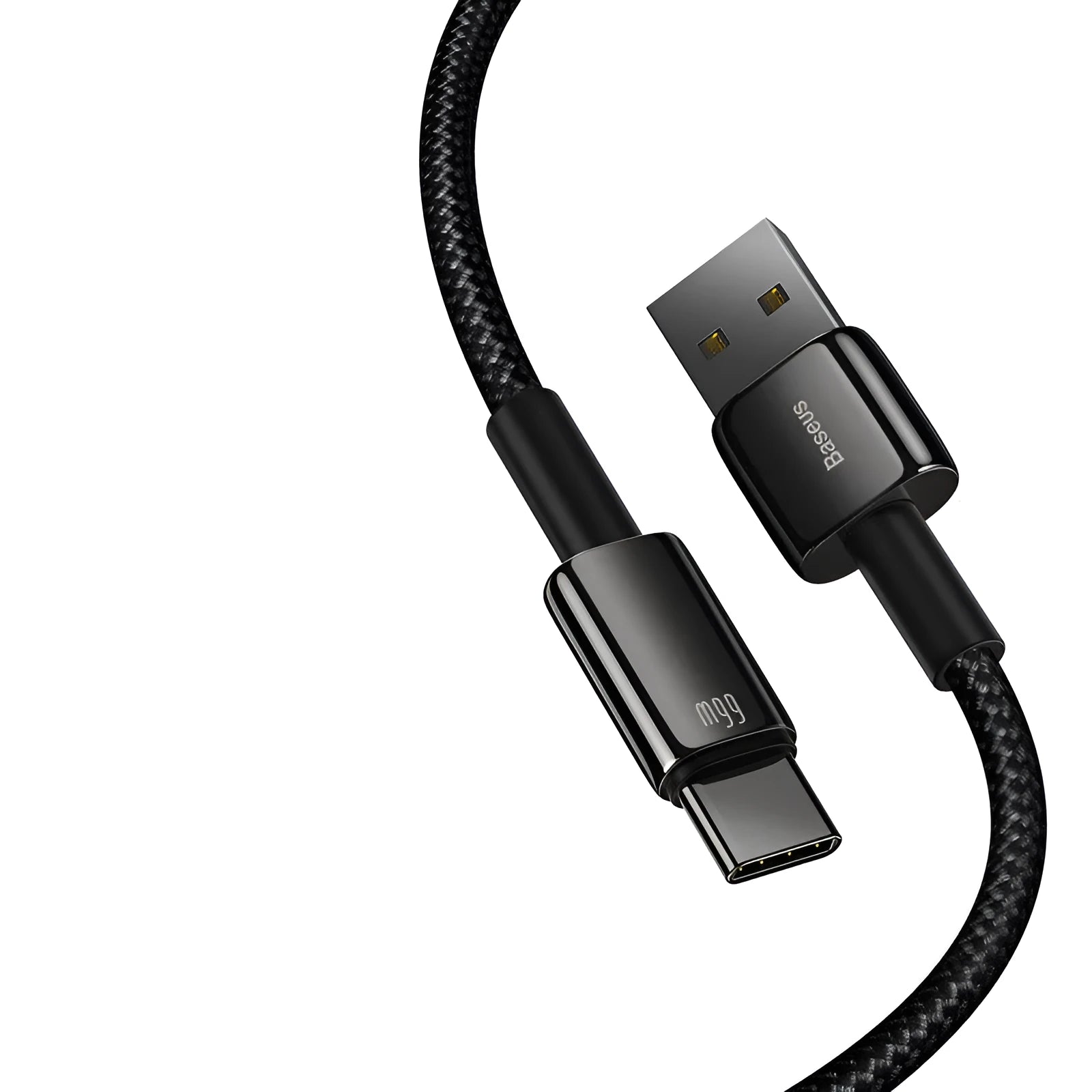 Baseus USB C cable showing 1 metre and 2 metre length options for Android phone charging