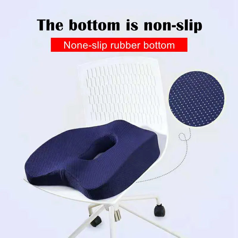 Car memory cotton cushion in navy polyester foam seat pad on a car seat