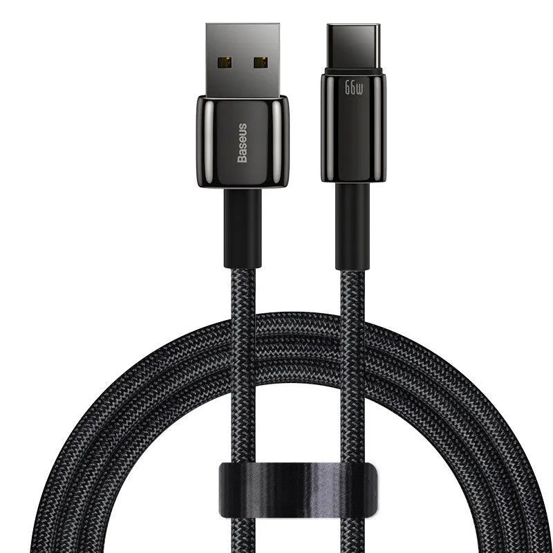 Baseus USB C cable showing 1 metre and 2 metre length options for Android phone charging