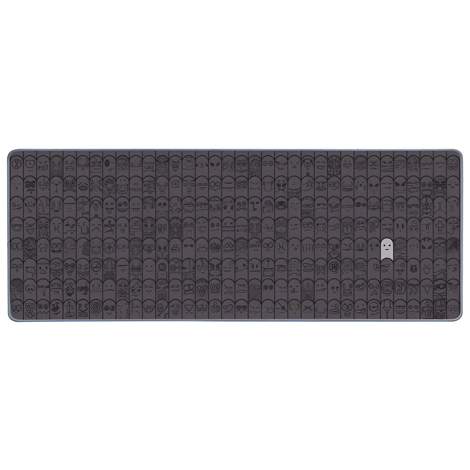 Grey cloth gaming mouse wrist support pad on desktop in two size options