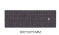 Grey cloth gaming mouse wrist support pad on desktop in two size options