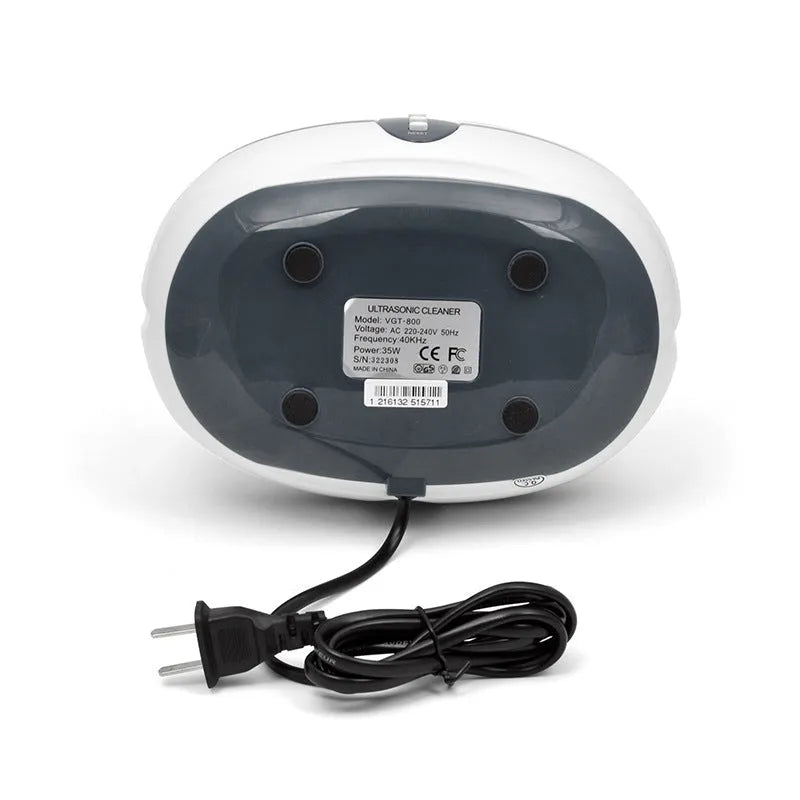 Compact ultrasonic glasses and jewellery washing machine with stainless steel liner