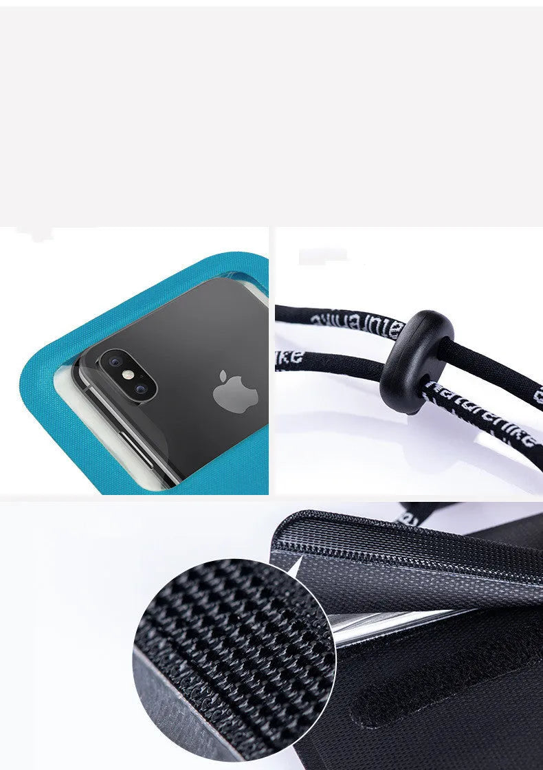 Mobile phone waterproof bag TPU 420D nylon IPX8 sealed diving pouch with touch screen, four colours blue grey orange black