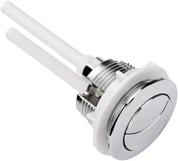 38mm white ABS plastic double flush button for one-piece toilet replacement.