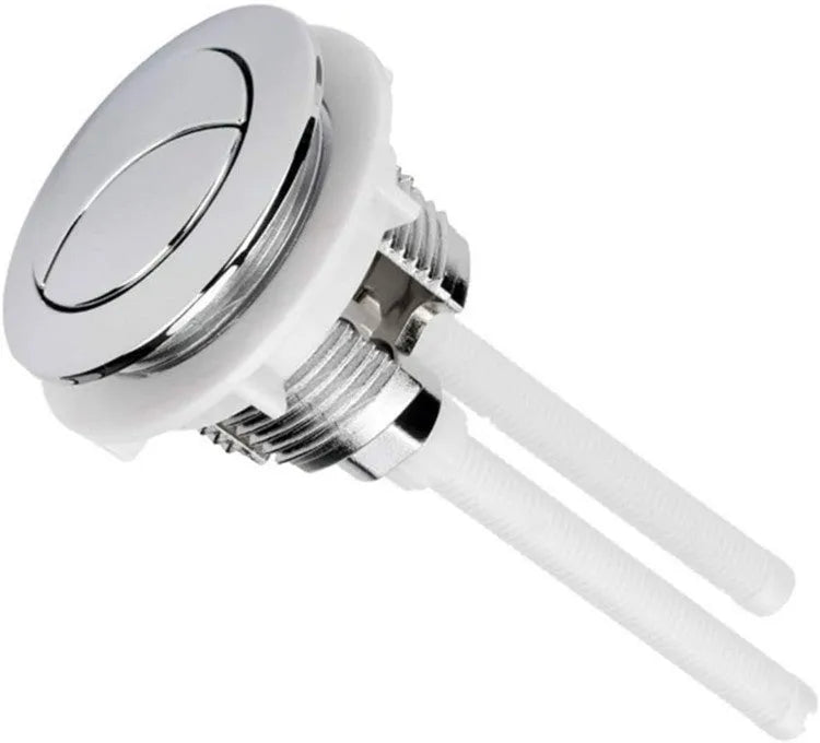 38mm white ABS plastic double flush button for one-piece toilet replacement.