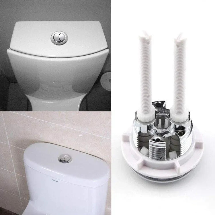 38mm white ABS plastic double flush button for one-piece toilet replacement.