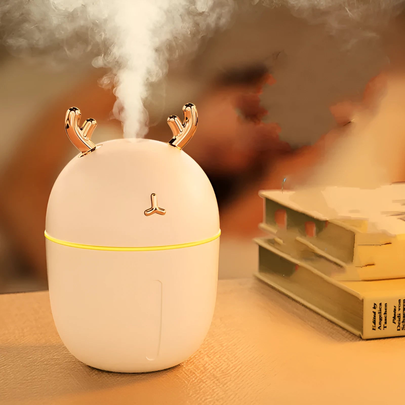 Small USB silent humidifier cute pet style 300ml capacity for bedroom air-conditioned room blue pink white