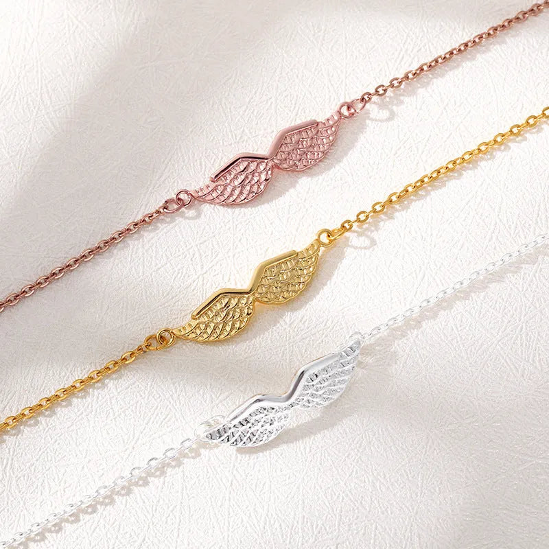 Gold Angel Wing Charm Bracelet Bracelet Women Korean Style Copper Electroplating Animal Zodiac Shape Anti Fatigue Jewellery Gold Rose Gold Silver