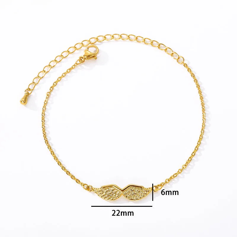 Gold Angel Wing Charm Bracelet Bracelet Women Korean Style Copper Electroplating Animal Zodiac Shape Anti Fatigue Jewellery Gold Rose Gold Silver