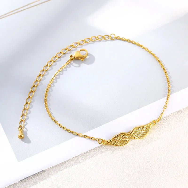 Gold Angel Wing Charm Bracelet Bracelet Women Korean Style Copper Electroplating Animal Zodiac Shape Anti Fatigue Jewellery Gold Rose Gold Silver