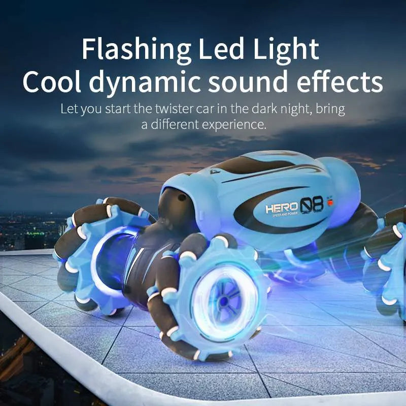 Gesture sensing deformation remote control car in blue, green or orange colours with somatosensory remote control