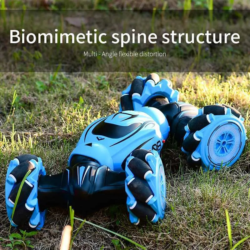 Gesture sensing deformation remote control car in blue, green or orange colours with somatosensory remote control