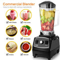 Black or red high-speed 2200W blender with 2L jug for juicing, ice crushing, and food preparation.