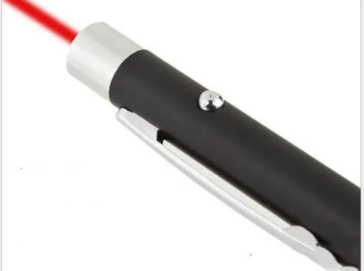 Black laser pointer pen with red infrared beam for presentations measuring 13.5 cm long