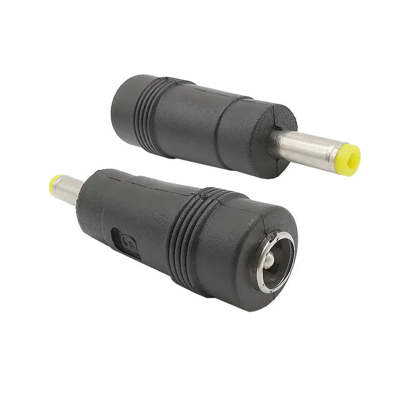 Black DC power conversion plug adapter 5.5x2.1 female to 4.0x1.7 male