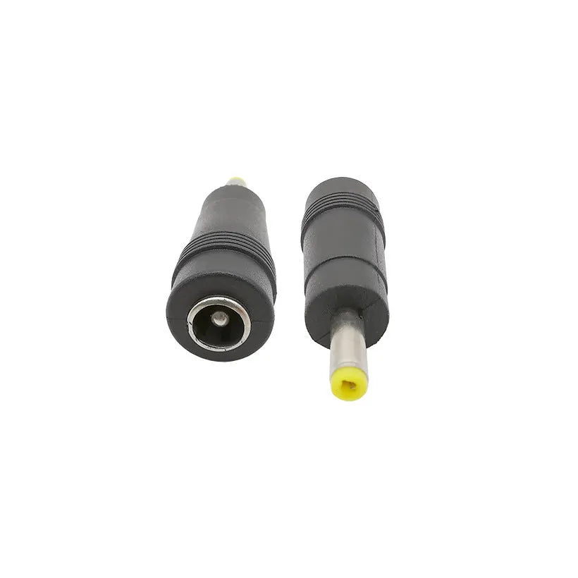 Black DC power conversion plug adapter 5.5x2.1 female to 4.0x1.7 male