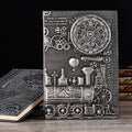 European relief embossed notepad diary in metallic colours measuring 21.5cm by 14.5cm