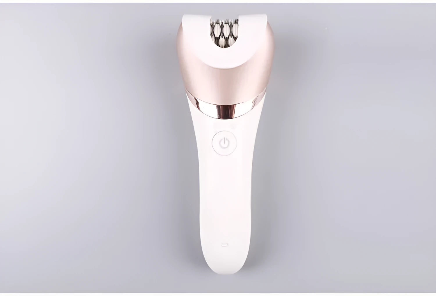 White ladies five-in-one rechargeable electric shaver and plucker for whole body hair removal, with ABS body