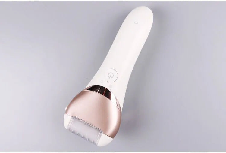 White ladies five-in-one rechargeable electric shaver and plucker for whole body hair removal, with ABS body