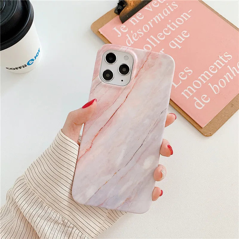 Marble frosted TPU phone case for iPhone 12 series, black colour variant, showing rear surface texture