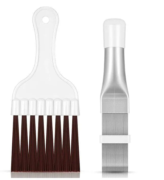 Stainless steel air conditioning fin comb cleaning brush with metal fin comb tool
