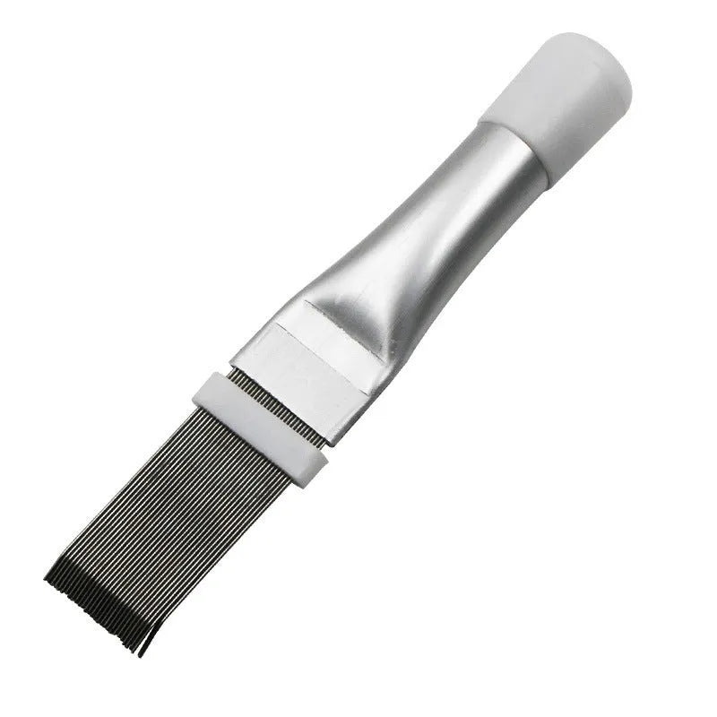 Stainless steel air conditioning fin comb cleaning brush with metal fin comb tool