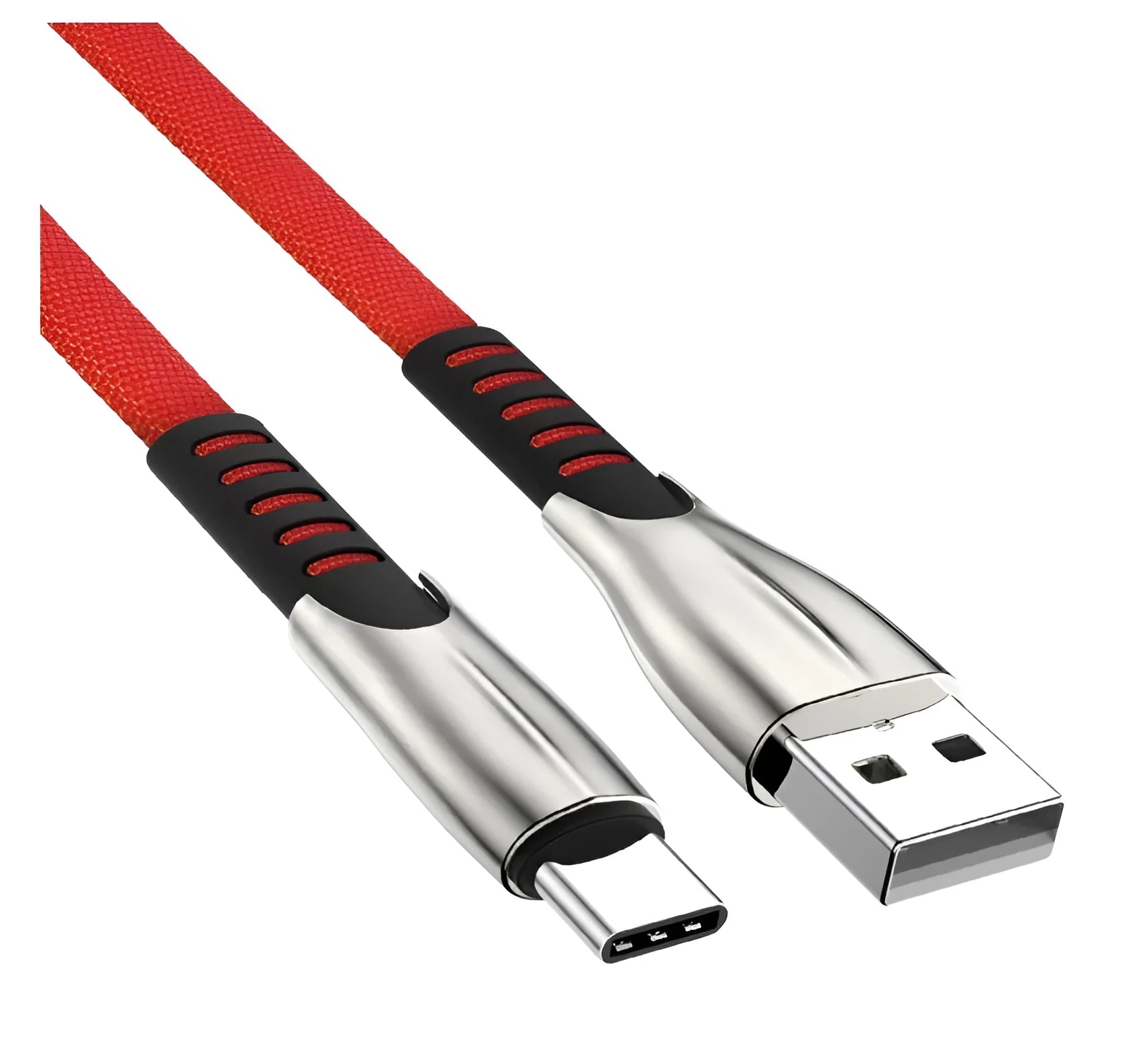 Android fast charging cable with flashing light indicator in black, blue, or red colours