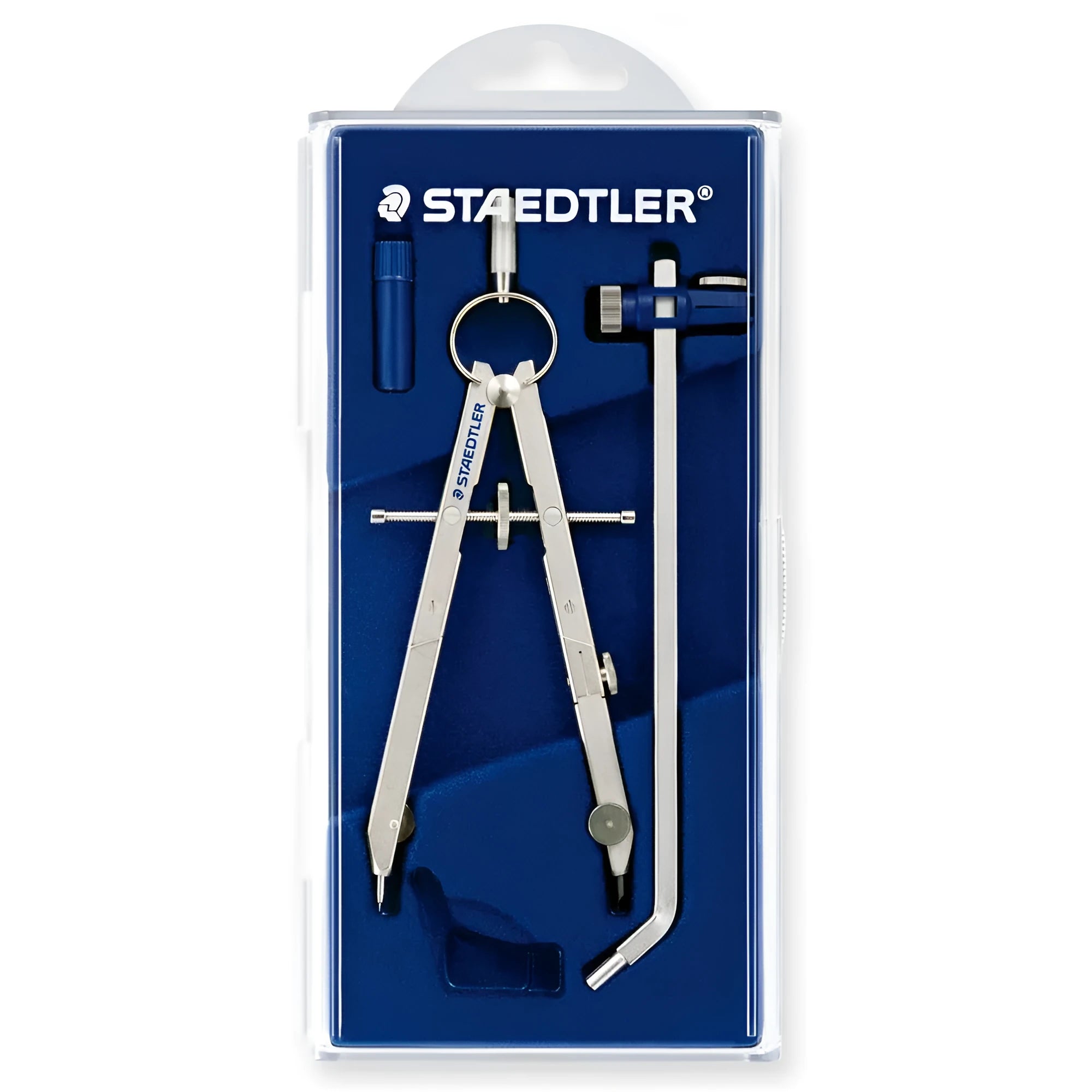 STAEDTLER 551 01 steel precision car compass with extended telescopic rod.