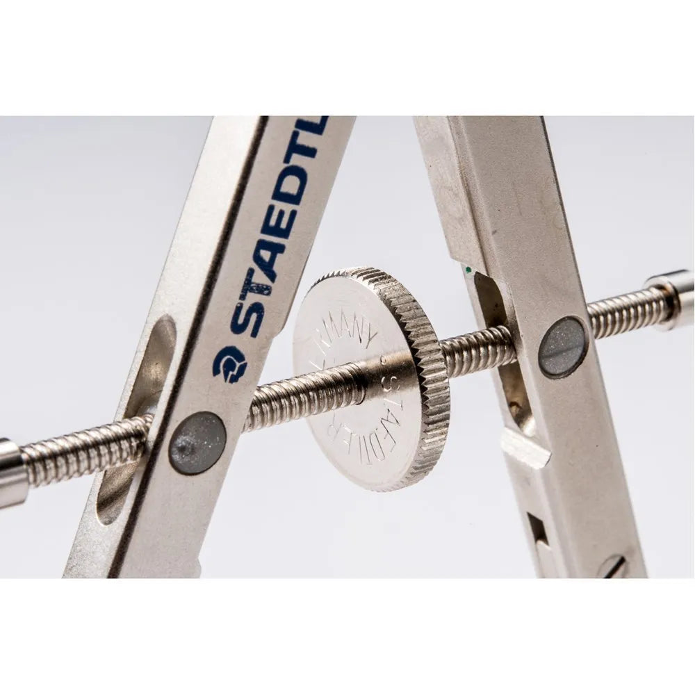 STAEDTLER 551 01 steel precision car compass with extended telescopic rod.
