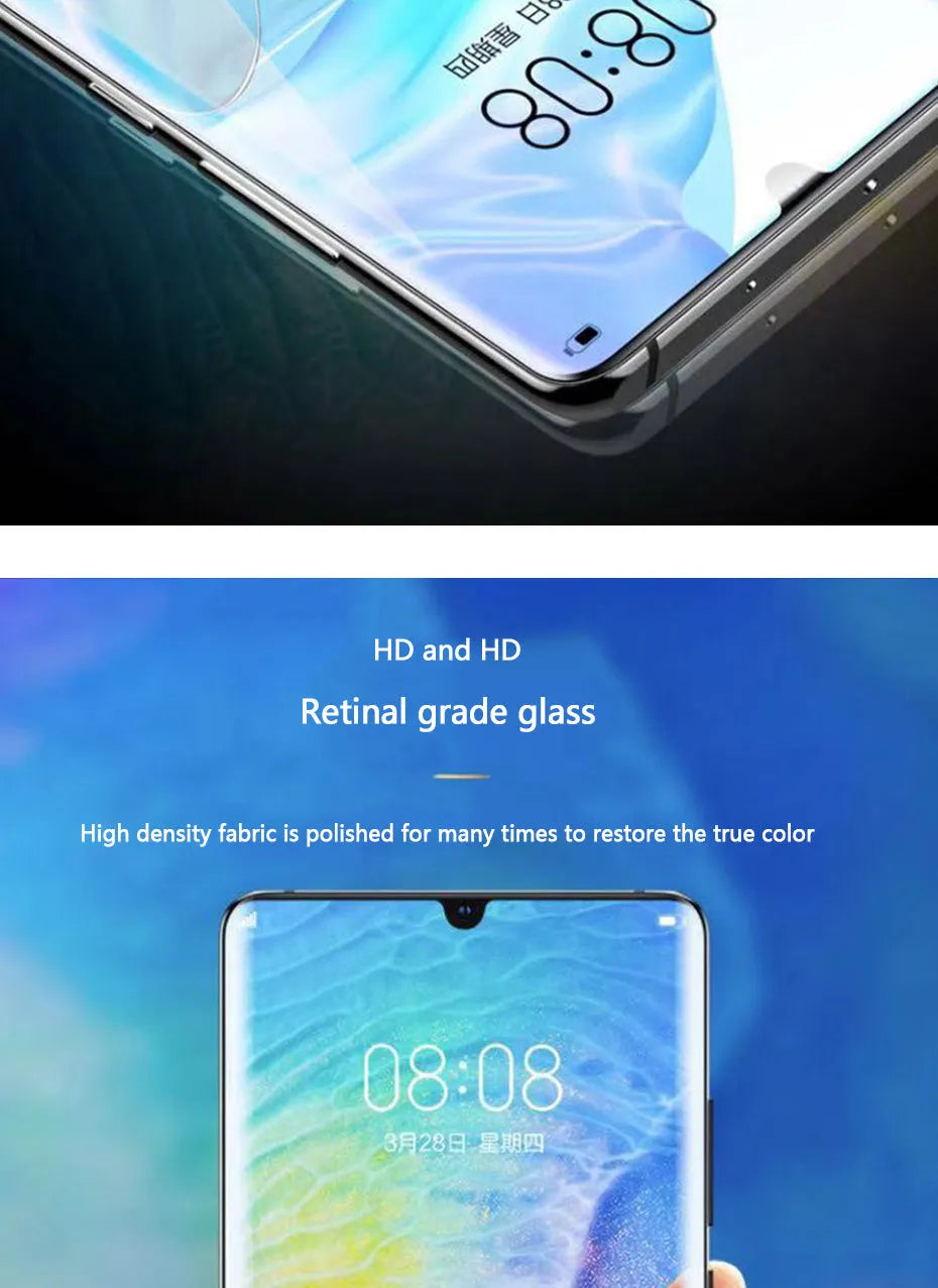 Three hydrogel screen protectors for Huawei P30 Pro, P20, P10 and Honor phones in PET film