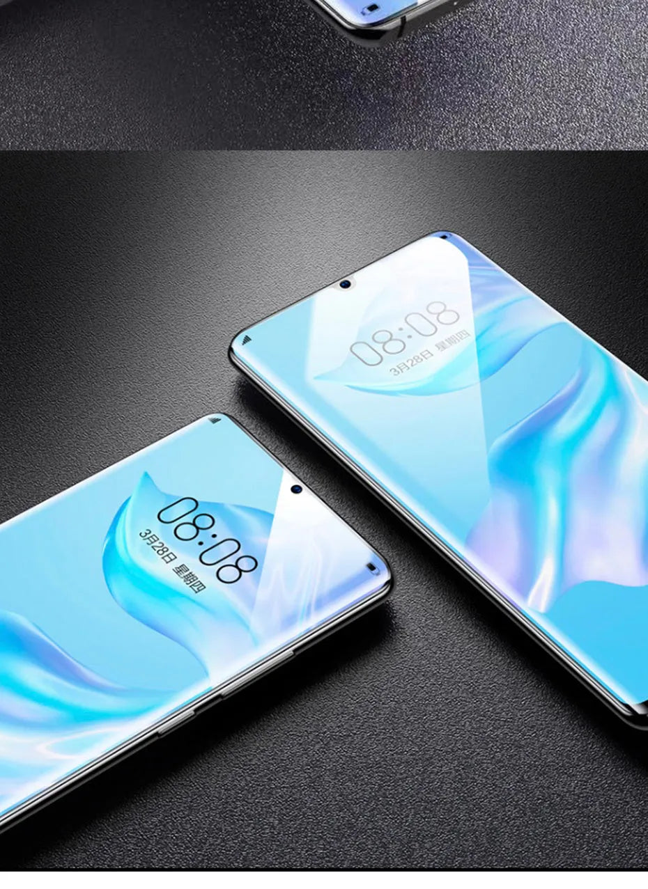 Three hydrogel screen protectors for Huawei P30 Pro, P20, P10 and Honor phones in PET film