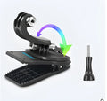 Silver and black 360-degree rotating backpack clip mount for GoPro and action cameras.