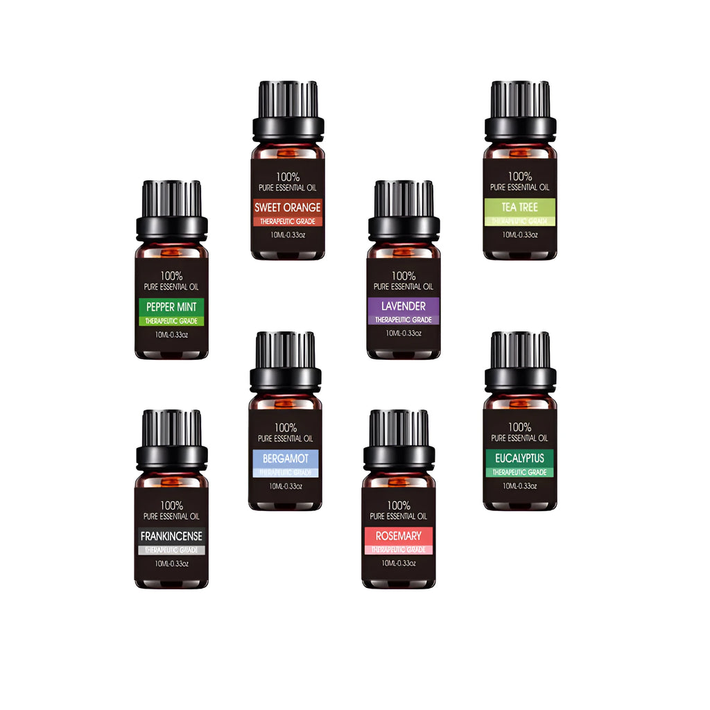Organic essential oils set 28 x 10ml bottles in a gift kit with assorted fragrances including lavender and peppermint