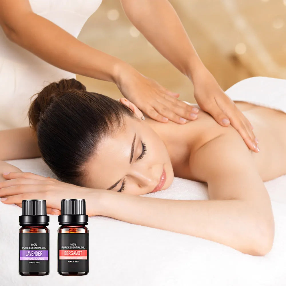 Organic essential oils set 28 x 10ml bottles in a gift kit with assorted fragrances including lavender and peppermint