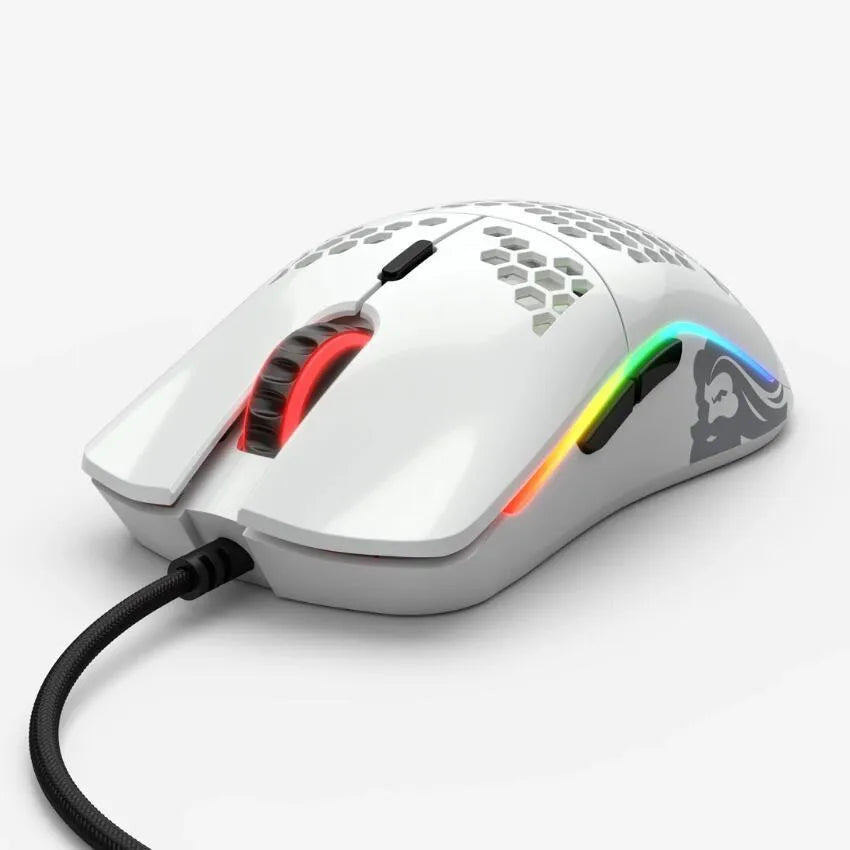 Hollow lightweight wired gaming mouse with optical sensor, 12000 DPI, USB, black matte finish