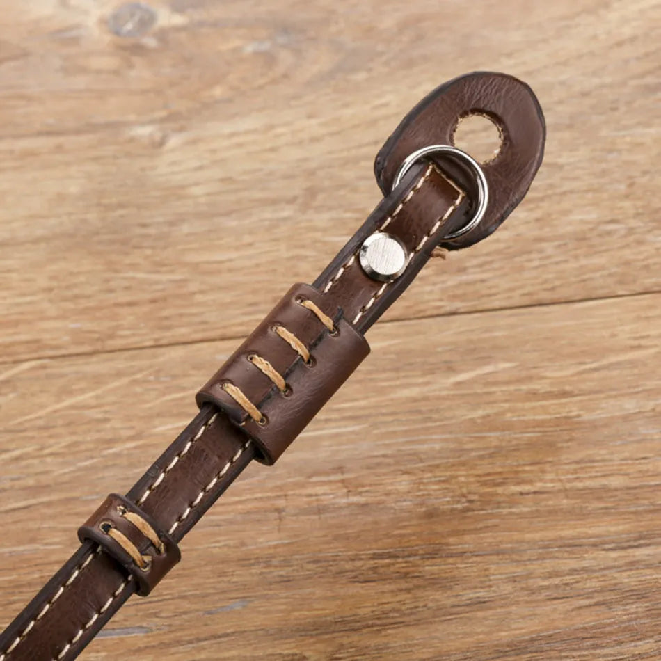 Black and brown camera wrist strap for digital SLR and mirrorless cameras