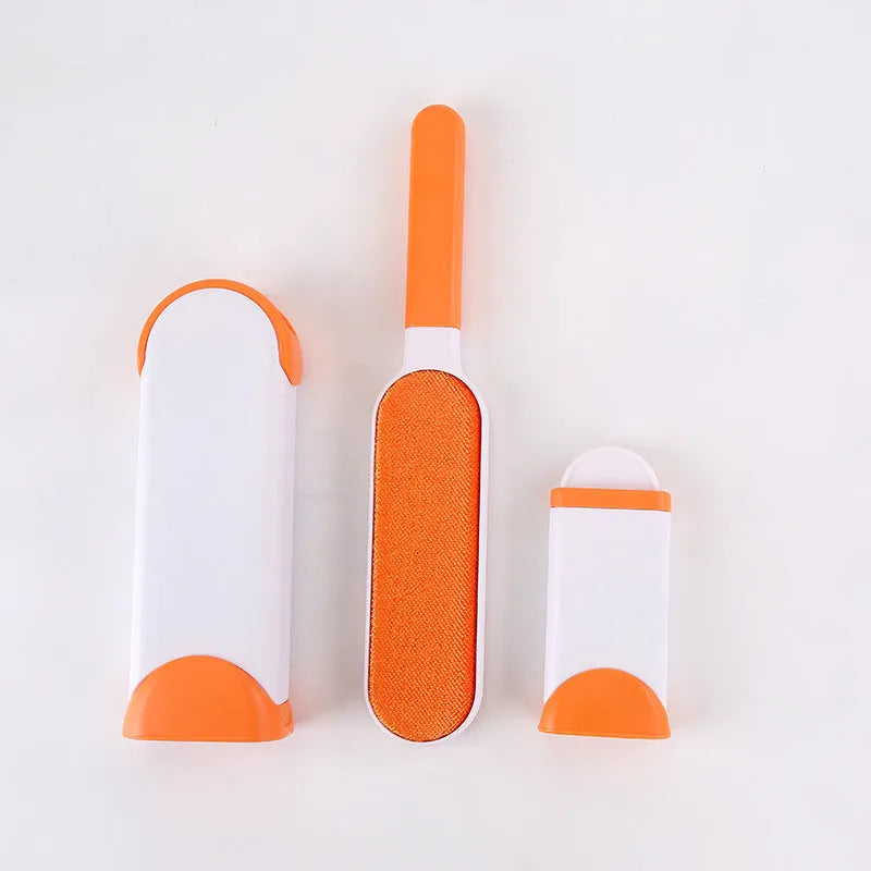 Double-sided pet brush fur comb tool with self-cleaning base in extra-large reusable design