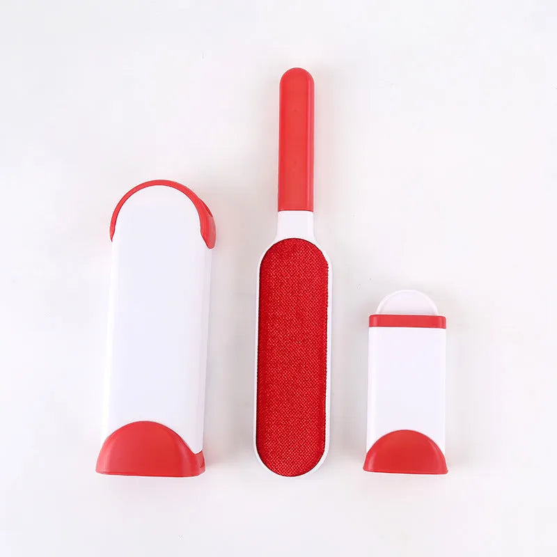 Double-sided pet brush fur comb tool with self-cleaning base in extra-large reusable design