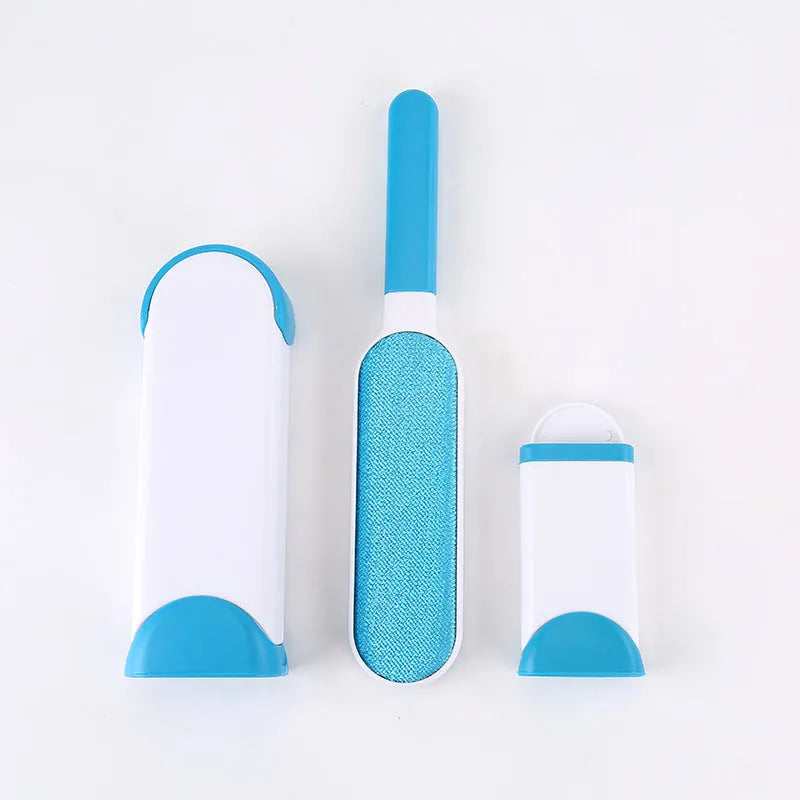 Double-sided pet brush fur comb tool with self-cleaning base in extra-large reusable design