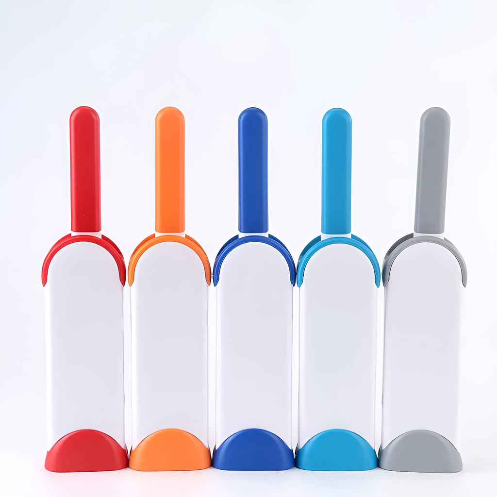 Double-sided pet brush fur comb tool with self-cleaning base in extra-large reusable design