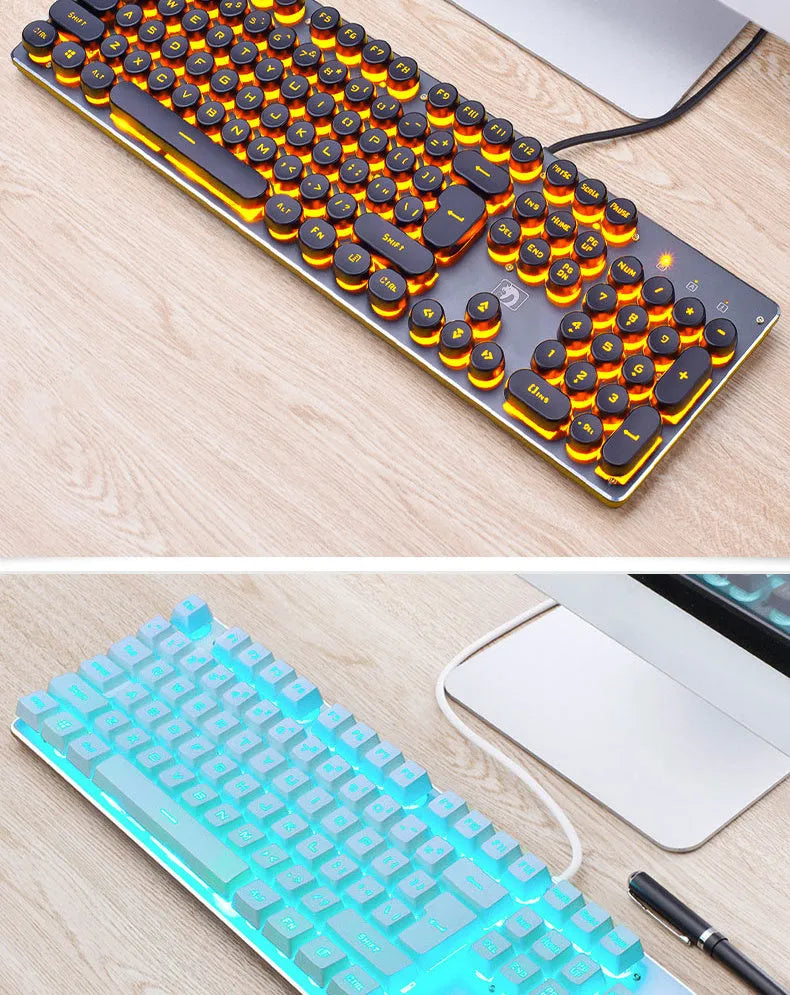 Viper wired gaming keyboard with retro punk luminous backlight, 104 keys, USB connection, black colour
