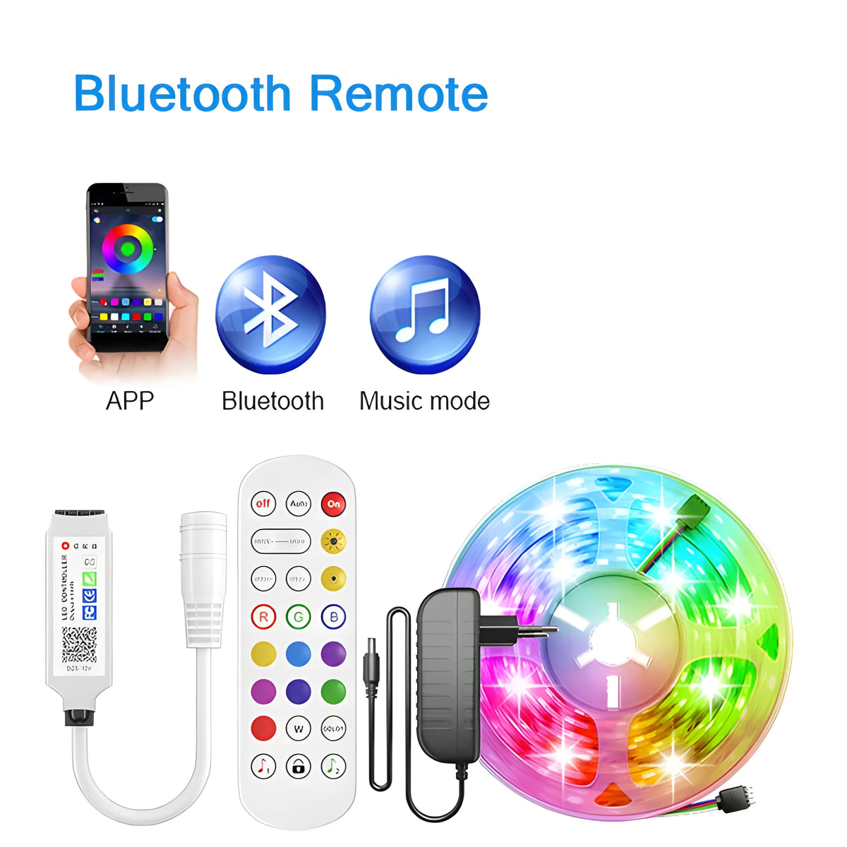 24-key mini Bluetooth DC head RGB controller for LED strip lights