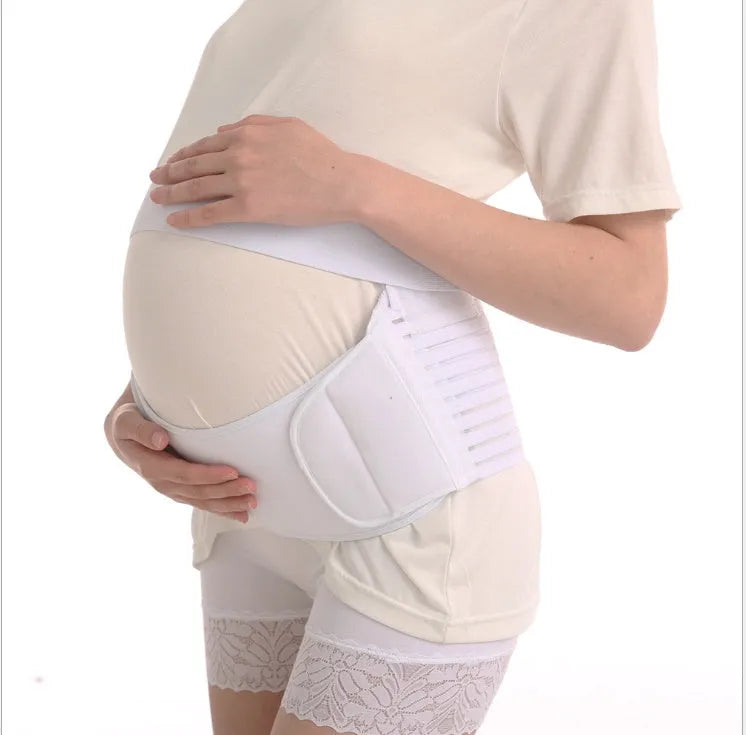 Adjustable Velcro maternity support belt for pregnancy in elastic material.